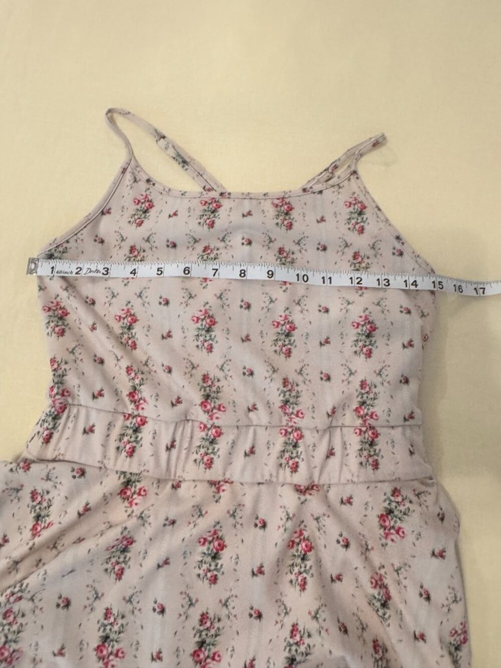 LoveShackFancy Zepelin Mini Dress Romper Floral Cream Pink M - Picture 9 of 13